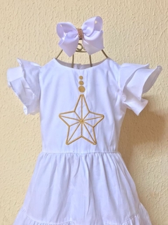 Vestido branco estrela - loja online