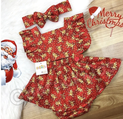 Romper Jardineira ursinho vermelha na internet