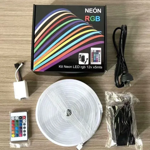 Kit Neon Led Super Flex 6mm 12v RGB + Controladora + Fuente 12v