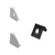 Perfil de aluminio ESQUINERO Diagonal 18x18 mm - p/ tira LED frente opalino c/ tapas y clips - 1 mt - comprar online