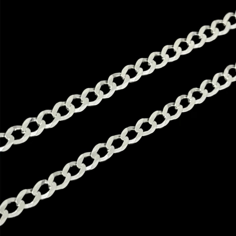 Corrente grumet 70 cm. 4 mm. Prata Legítima