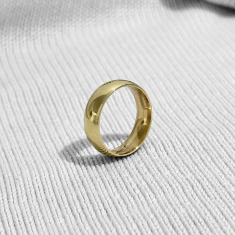 Aliança moeda especial abaulada 6 mm.