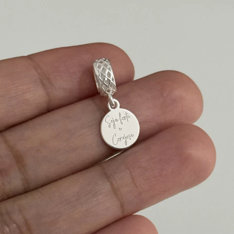 Berloque seja forte e corajosa - Prata Legítima