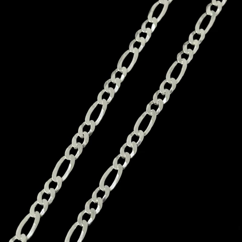 Corrente 3x1 50 cm. 3.7 mm. Prata Legítima