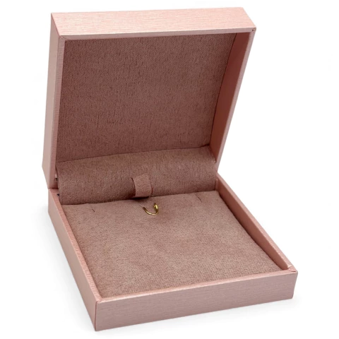 Estojo p/ colar e pulseira 7 x 7 x 2.5 cm. rosa