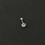 Piercing tragus pedra redonda prata c/ aço 4.4 mm.