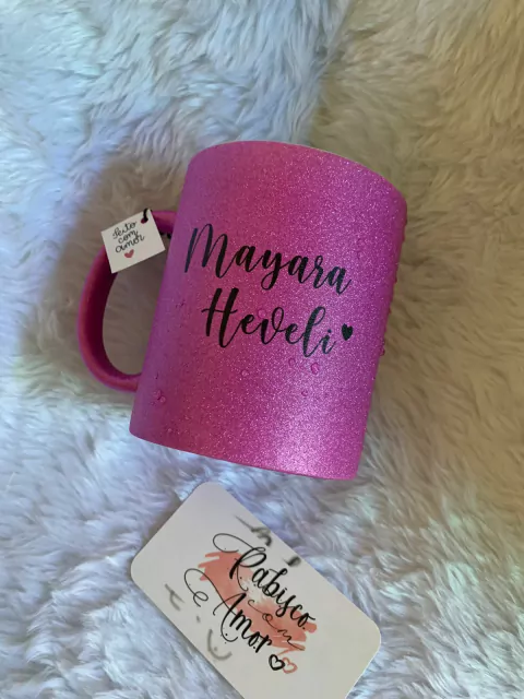 Caneca Com Glitter Lilás - Com nome