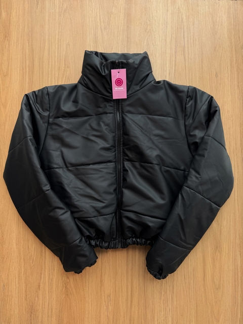 Jaqueta Puffer Courino Preta