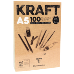 Bloco de Papel Kraft Clairefontaine 90g/m³ A5