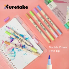 Caneta Zig Brushables Kuretake Dupla C/6 Cores PASTEL - loja online