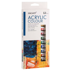 Estojo de Tinta Acrílica Sinoart 12 Cores de 12ml