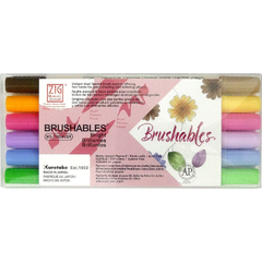 Caneta Zig Brushables Kuretake Dupla C/6 Cores BRIGHT