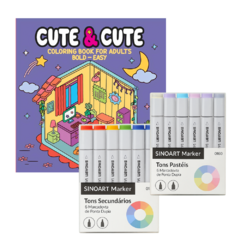 Kit Criativo Cute & Cute + 2 Marcadores Sinoart (Secundários + Pastéis) - comprar online