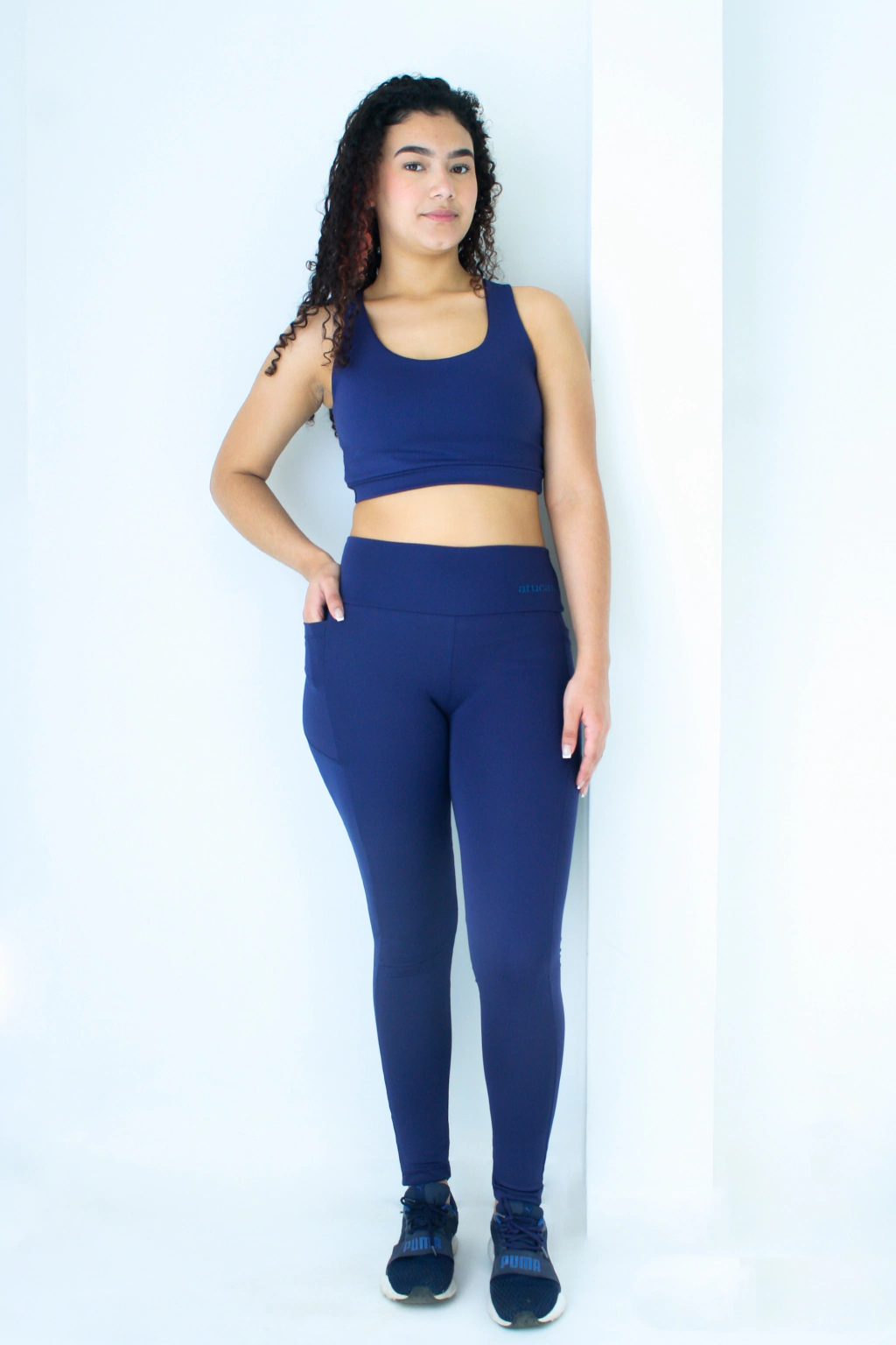 Calça Legging Bolso Azul Marinho