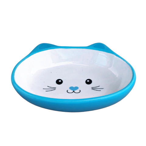 Comedouro de Porcelana Raso Azul