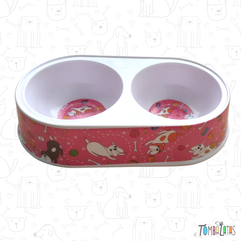 Comedouro e Bebedouro Rosa Doguinhos