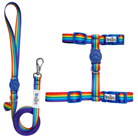 Peitoral H e Guia Gatos - Arco-íris