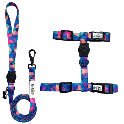 Peitoral H e Guia Gatos - Cubos