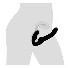 Strap On con doble dildo negro 16x3,5 - Bangover Sex Shop en Cordoba juguetes sexuales