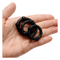 Kit 3 anillos para pene negros - comprar online
