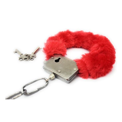 Esposas de metal con peluche rojo - comprar online