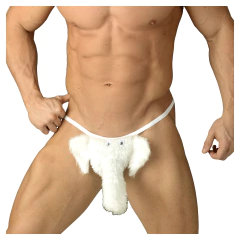 Tanga de elefante con trompita blanca