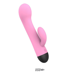 Vibrador recargable para estimulación de clítoris y punto G USB rosa - comprar online