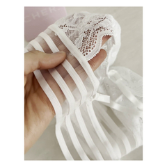 Conjunto sexy de 3 líneas blanco en internet