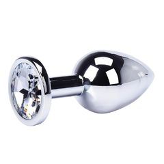 Plug anal metálico con joya talle M - comprar online