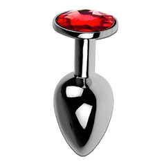 Plug anal metálico con joya roja talle S en internet