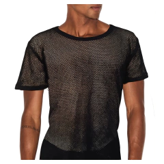 Remera de red negra con transparencia