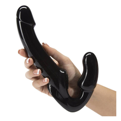 Strap On con doble dildo negro 16x3,5 - comprar online