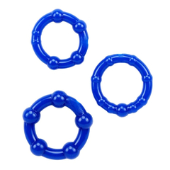 Kit 3 anillos para pene azules