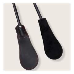 Fusta de cuero con peluche negro - tienda online