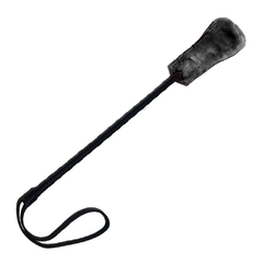 Fusta de cuero con peluche negro