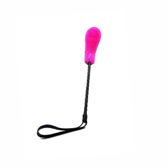 Fusta de cuero con peluche rosa en internet