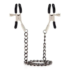 Pezoneras regulables de metal con cadena - Bangover Sex Shop en Cordoba juguetes sexuales