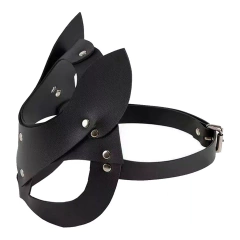 Mascara de gatita eco cuero negra - Bangover Sex Shop en Cordoba juguetes sexuales
