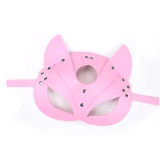 Mascara de gatita eco cuero rosa