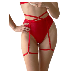 Arnés con ligas regulable sexy rojo