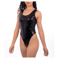 Body de vinilo elastizado negro engomado en internet