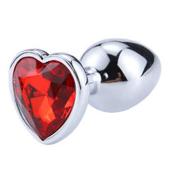 Plug anal joya de corazón rojo talle M - comprar online