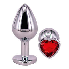 Plug anal joya de corazón rojo talle M en internet