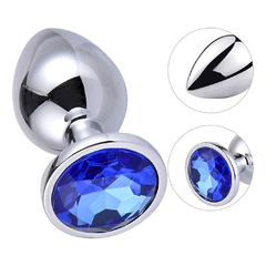 Plug anal con joya azul talle S - comprar online