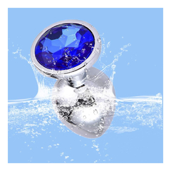 Plug anal con joya azul talle S en internet