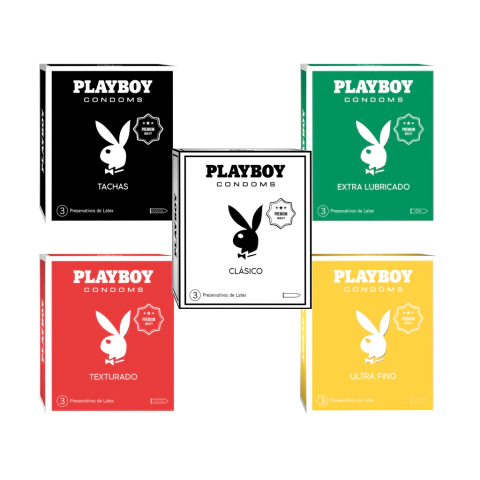 Caja x3 preservativos de látex Playboy - comprar online
