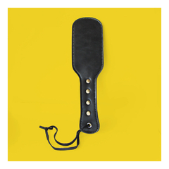 Palmeta negra corta de ecocuero y tela - comprar online
