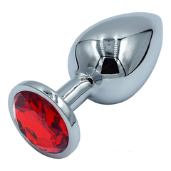 Plug anal con joya roja talle L