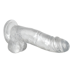 Dildo transparente chico realista con testículos