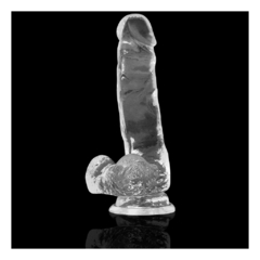 Dildo transparente chico realista con testículos - comprar online